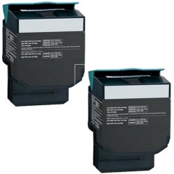 Toner équivalent à Lexmark 702HK Pack de 2 Noir