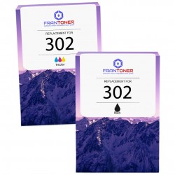 Cartouche d'encre équivalent à HP Multipack 302 Pack de 2 Noir + Couleur