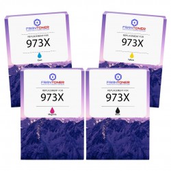 Pack de 4 cartouches imprimantes compatibles HP 973X Noir, Jaune, Cyan, Magenta