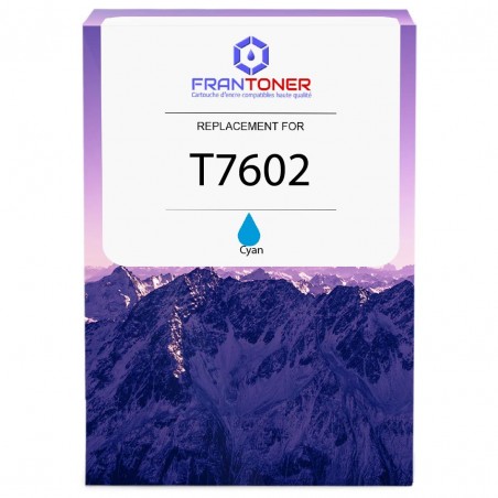 Cartouche d'encre équivalent à Epson Cyan T7602 Capacité standard Cyan Cartouche d'encre équivalent à Epson Cyan T7602 Capacité standard Cyan