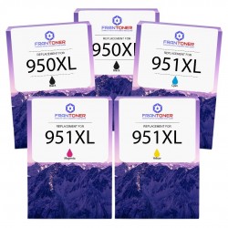 Pack de 5 cartouches imprimantes compatibles HP 950XL/951XL Noir, Jaune, Cyan, Magenta