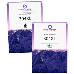 Pack de 2 HP 304XL cartouches d'encre compatibles