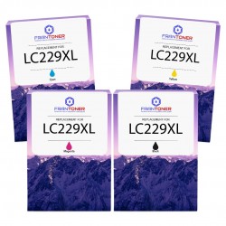 Cartouche d'encre équivalent à Brother Multipack LC229XL Pack de 4 Noir, Jaune, Cyan, Magenta