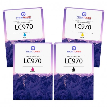 Cartouche d'encre équivalent à Brother LC970 Pack de 4 Noir, Jaune, Cyan, Magenta Cartouche d'encre équivalent à Brother LC970 Pack de 4 Noir, Jaune, Cyan, Magenta