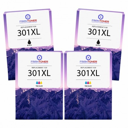 Pack de 4 HP 301XL cartouches d'encre compatibles