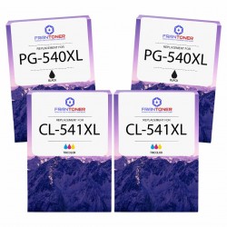 Pack de 4 Canon PG-540XL CL-541XL cartouches d'encre compatibles