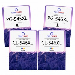 Pack de 4 Canon PG-545XL CL-546XL cartouches d'encre compatibles