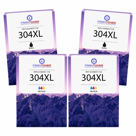 Pack de 4 HP 304XL cartouches d'encre compatibles Pack de 4 HP 304XL cartouches d'encre compatibles