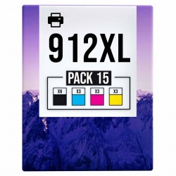 Pack de 15 HP 912XL cartouches d'encre compatibles