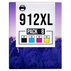 Pack de 8 HP 912XL cartouches d'encre compatibles