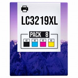 Pack de 8 Brother LC3219XL cartouches d'encre compatibles