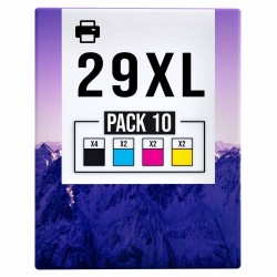 Pack de 10 cartouches compatibles 29XL Epson 4 noirs, 2 cyan, 2 magenta, 2 jaune