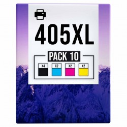 Pack de 10 cartouches compatibles 405XL Epson 4 noirs, 2 cyan, 2 magenta, 2 jaune