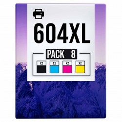 Pack de 8 Epson 604XL cartouches d'encre compatibles